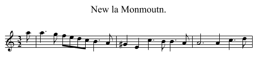 New la Monmoutn. - staff notation