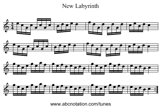 New Labyrinth - staff notation