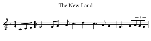 New Land, The  - staff notation