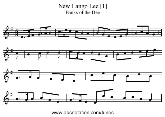 New Lango Lee [1] - staff notation