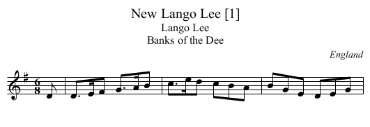 New Lango Lee [1] - staff notation
