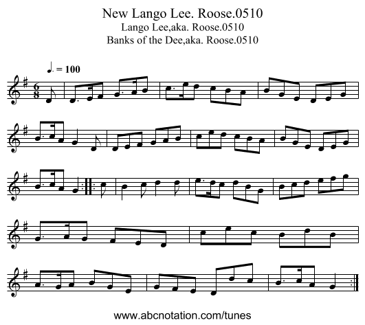 New Lango Lee. Roose.0510 - staff notation