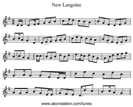 New Langolee - staff notation