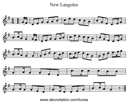 New Langolee - staff notation