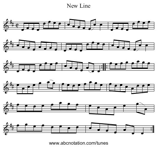 New Line - staff notation