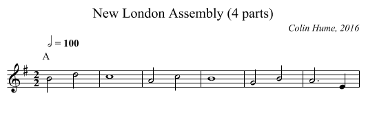 New London Assembly (4 parts) - staff notation