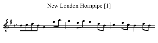 New London Hornpipe [1] - staff notation
