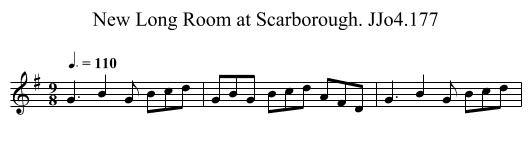 New Long Room at Scarborough. JJo4.177 - staff notation