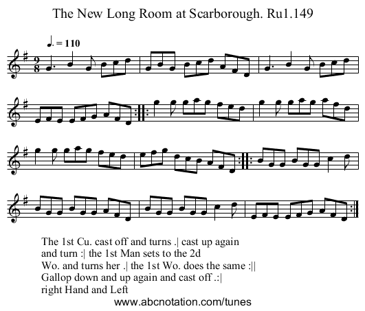 New Long Room at Scarborough. Ru1.149, The - staff notation