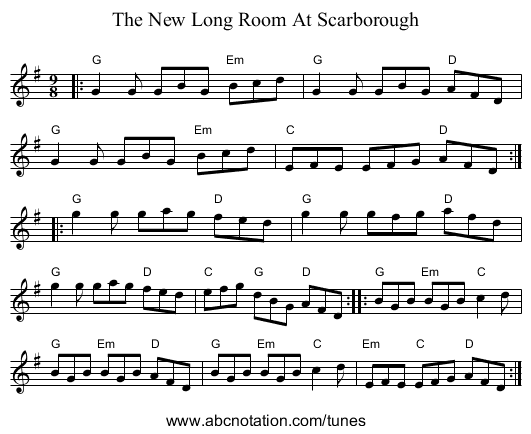 New Long Room At Scarborough, The - staff notation