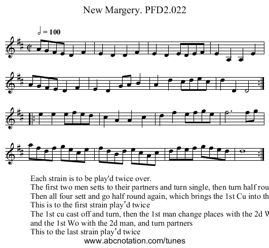 New Margery. PFD2.022 - staff notation