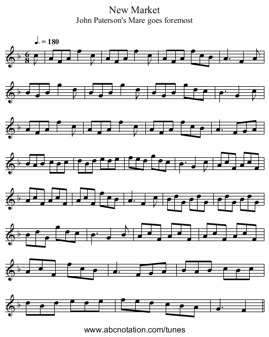 New Market - staff notation