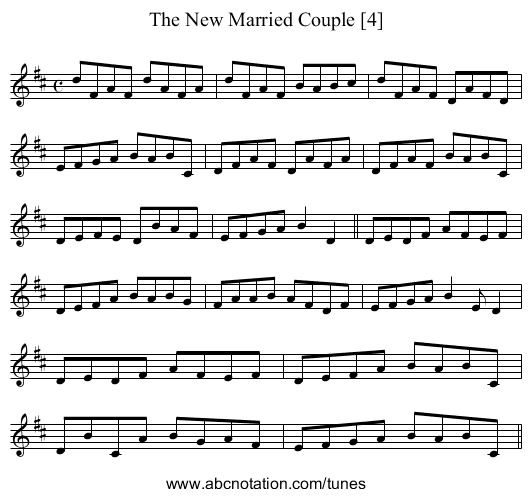 New Married Couple [4], The - staff notation