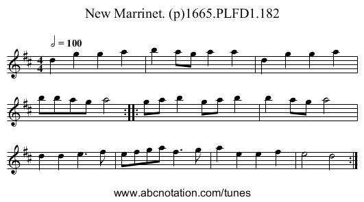 New Marrinet. (p)1665.PLFD1.182 - staff notation