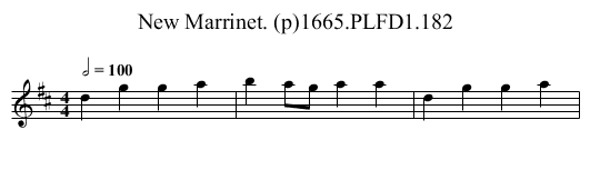 New Marrinet. (p)1665.PLFD1.182 - staff notation