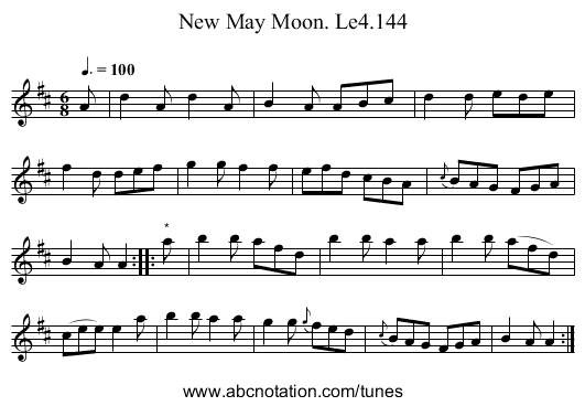 New May Moon. Le4.144 - staff notation