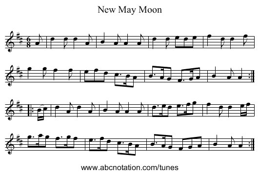 New May Moon - staff notation