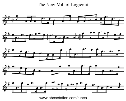 New Mill of Logierait, The - staff notation