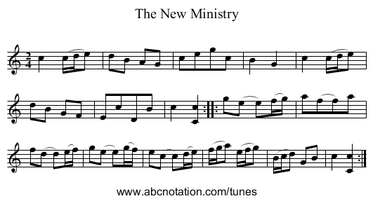 New Ministry, The - staff notation