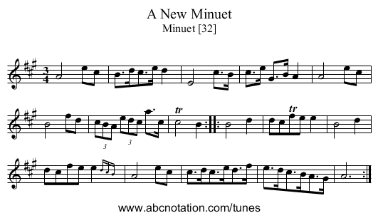 New Minuet, A - staff notation