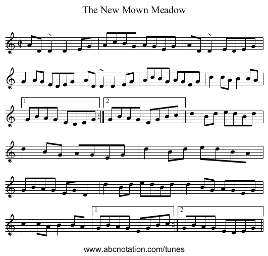 New Mown Meadow, The - staff notation