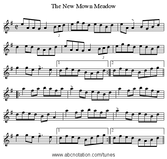 New Mown Meadow, The - staff notation