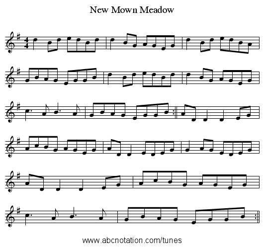 New Mown Meadow - staff notation