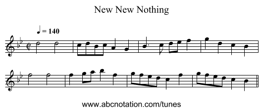 New New Nothing - staff notation