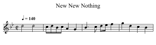 New New Nothing - staff notation