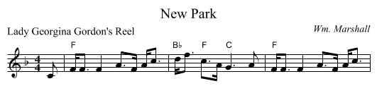 New Park - staff notation