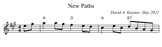 New Paths - staff notation