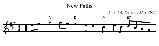 New Paths - staff notation