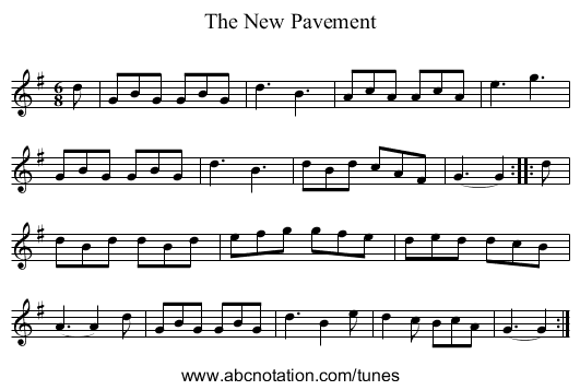 New Pavement, The - staff notation