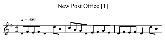 New Post Office [1] - staff notation