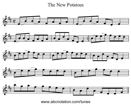 New Potatoes, The - staff notation