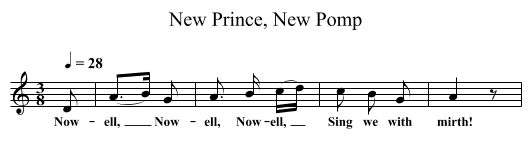 New Prince, New Pomp - staff notation