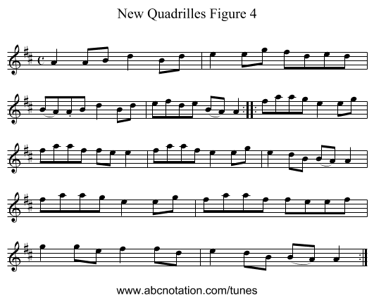 New Quadrilles Figure 4 - staff notation