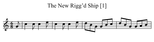 New Rigg’d Ship [1], The - staff notation