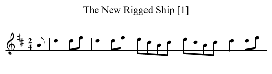 New Rigged Ship [1], The - staff notation