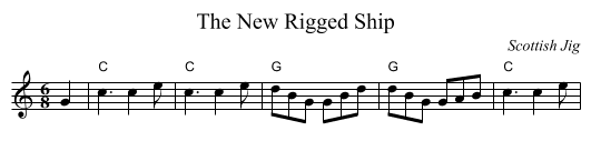 New Rigged Ship, The - staff notation
