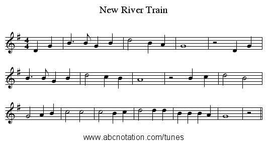New River Train - staff notation