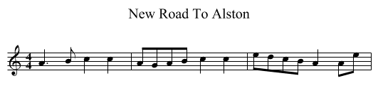 New Road To Alston - staff notation