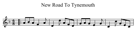New Road To Tynemouth - staff notation