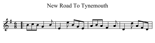 New Road To Tynemouth - staff notation