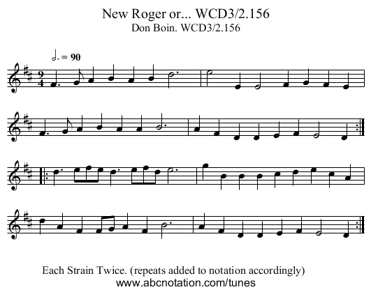 New Roger or... WCD3/2.156 - staff notation