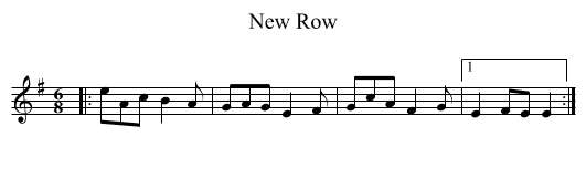 New Row - staff notation
