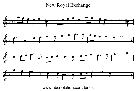 New Royal Exchange - staff notation