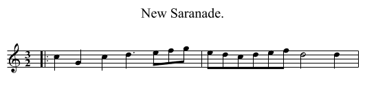New Saranade. - staff notation
