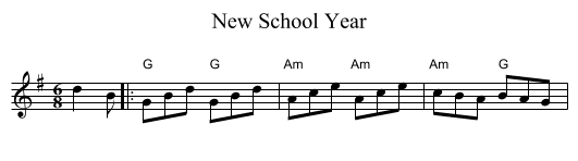 New School Year - staff notation