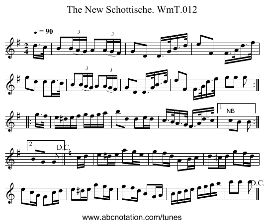 New Schottische. WmT.012, The - staff notation